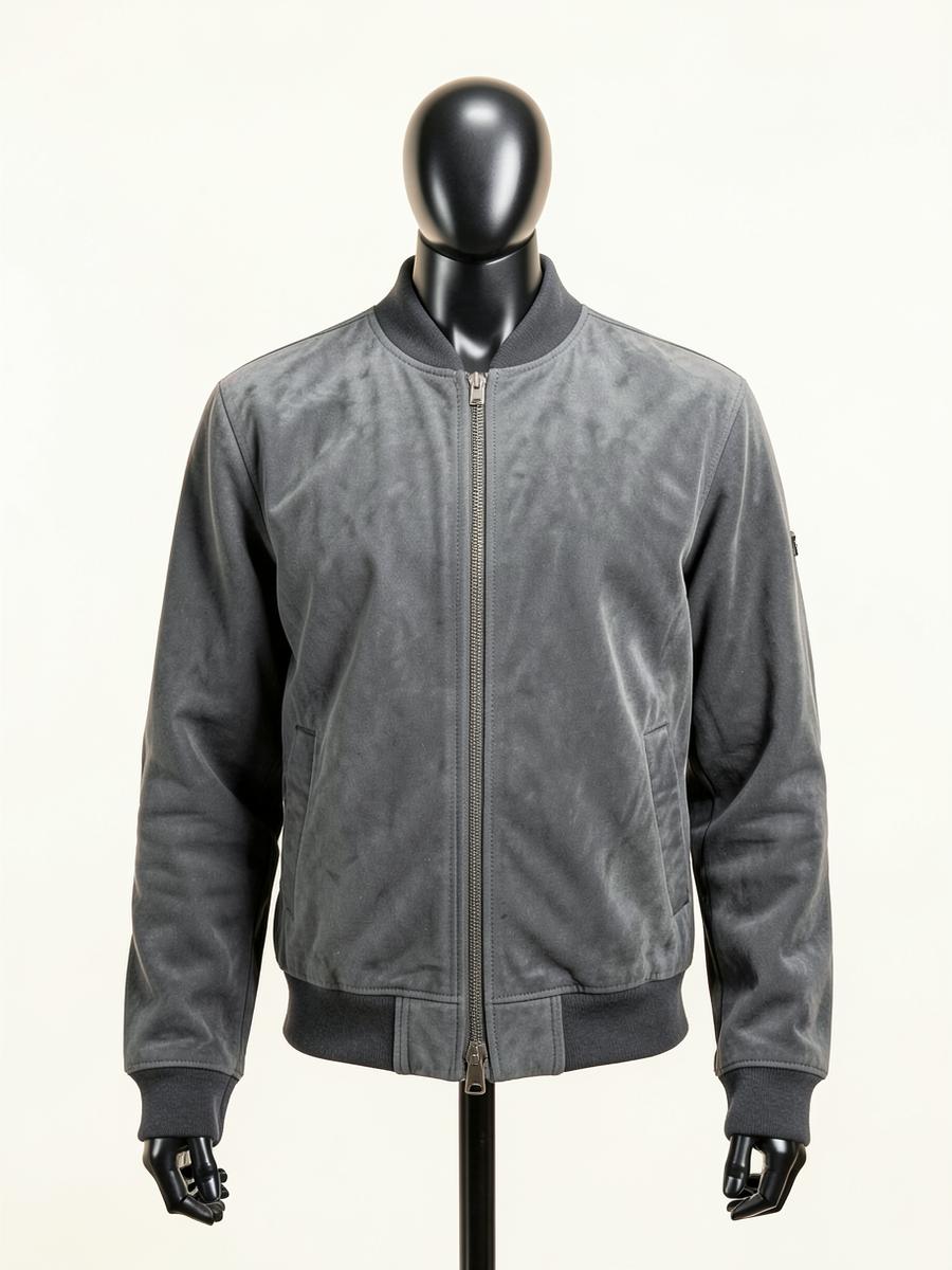 Graphite Suede Bomber